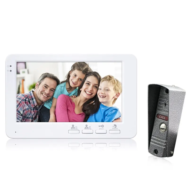 Проводной 7 дюймов Запись Экран видео телефон двери Водонепроницаемый IP65 домофон