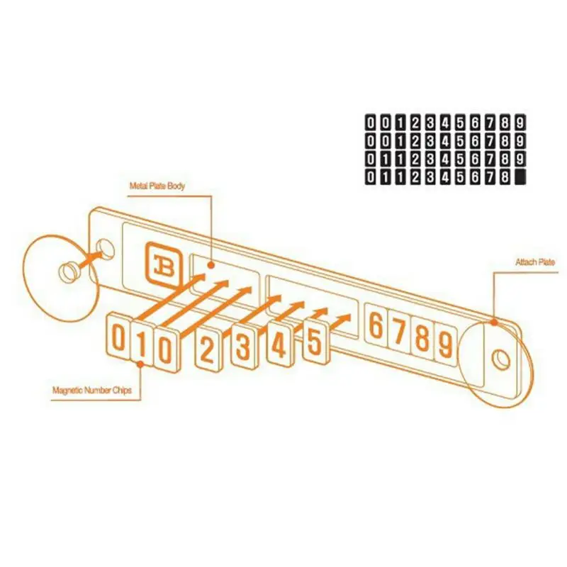 Светящаяся магнитная Табличка с номером для лобового стекла Автомобильная