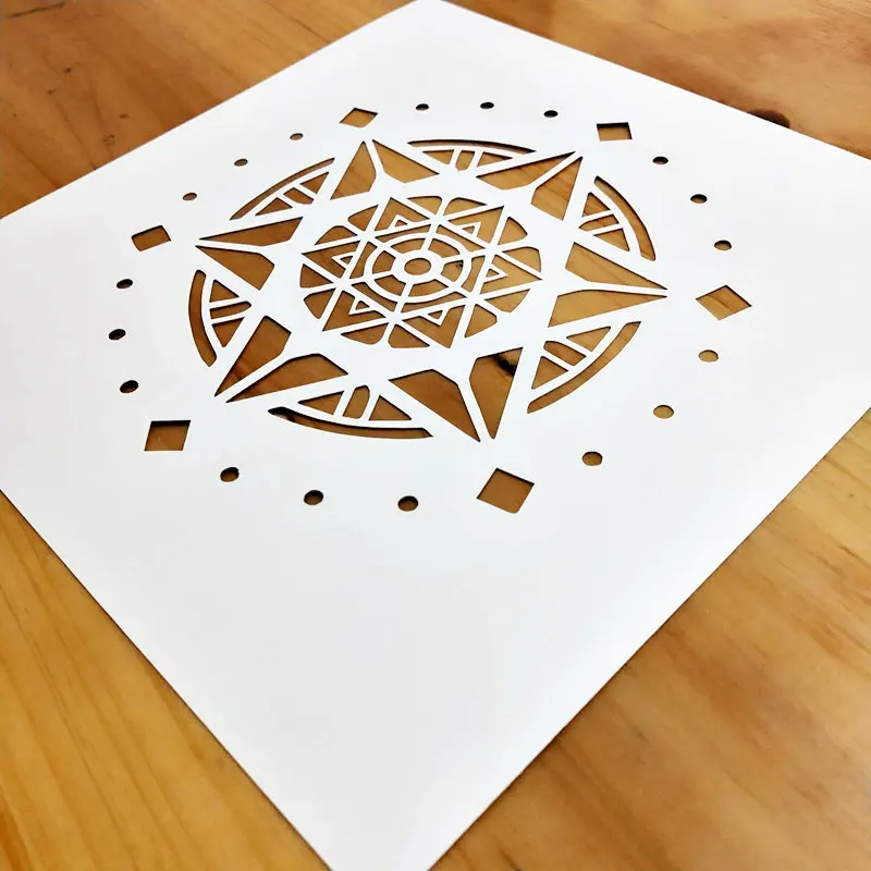 1 шт. 30*30 см сакральный геометрический трафарет для рисования шаблон деревянной