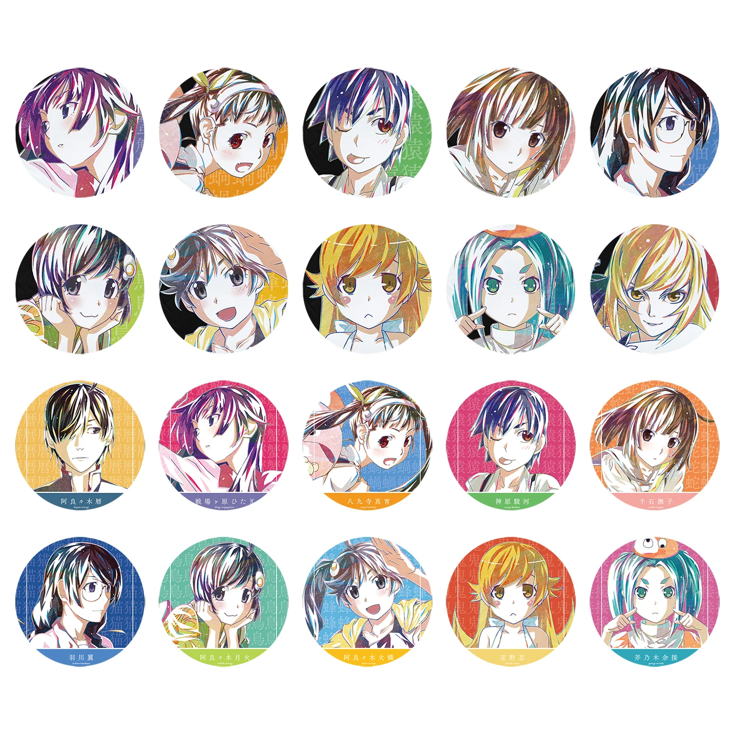 Monogatari Аниме Bakemonogatari Hitagi Oshino Shinobu Sinobu Mayoi Nadeko Tsukihi Tsubasa Yotsugi 50 мм металлический значок брошь булавки