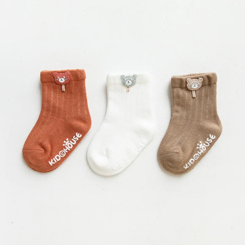 3 Pairs/Lot Infant Sock Cute Cartoon Accessories Baby Socks Dispensing Glue Non-slip Boys Girls Baby Socks Floor Socks Kids Sock