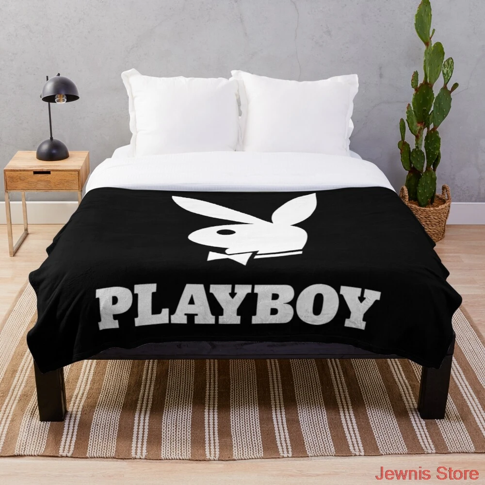 Плед одеяло Playboy с принтом кролика мягкое покрывало для семейного автомобиля и