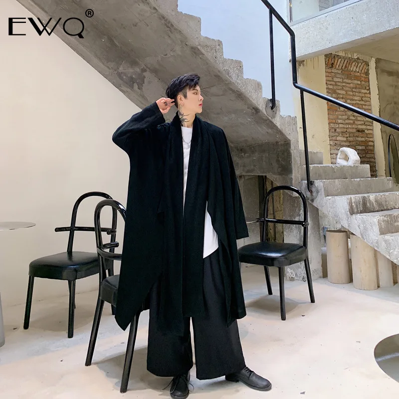 EWQ / 2019 модный новый черный шерстяной кардиган свитер для мужчин осенне-зимняя