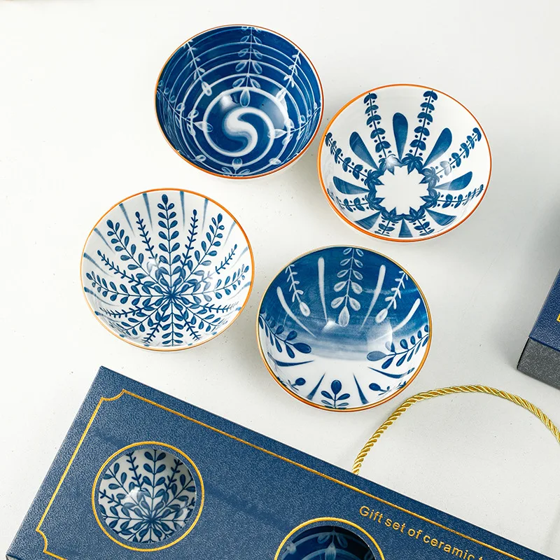 Керамическая чаша в виде клевера набор японской посуды Подарочная для