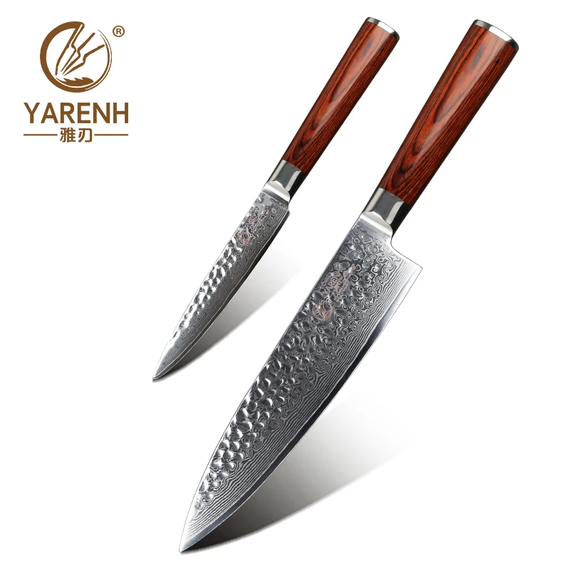 

Набор кухонных ножей из дамасской нержавеющей стали, 2 шт.