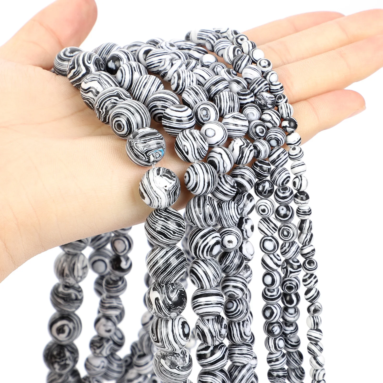 Бусины из Малахита для изготовления ювелирных изделий круглые синтетические