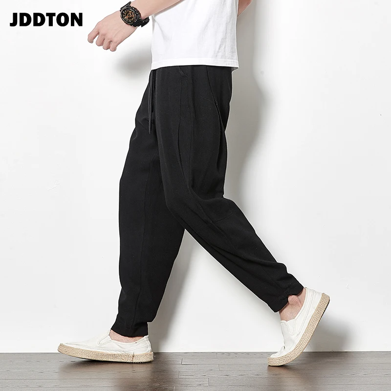 Мужские шаровары из хлопка и льна JDDTON повседневные свободные в китайском стиле