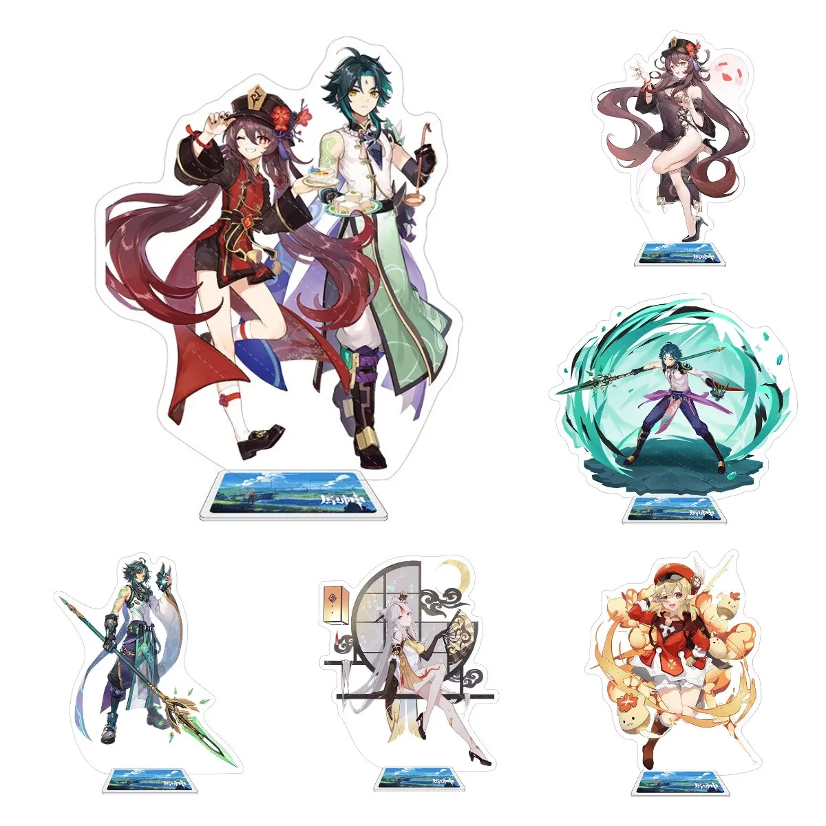 

Game Genshin Impact Figure Acrylic Stand Model Anime Hutao Xiao Zhongli Gorou Shogun Plate Desk Decor Standing Sign Gifts Prop
