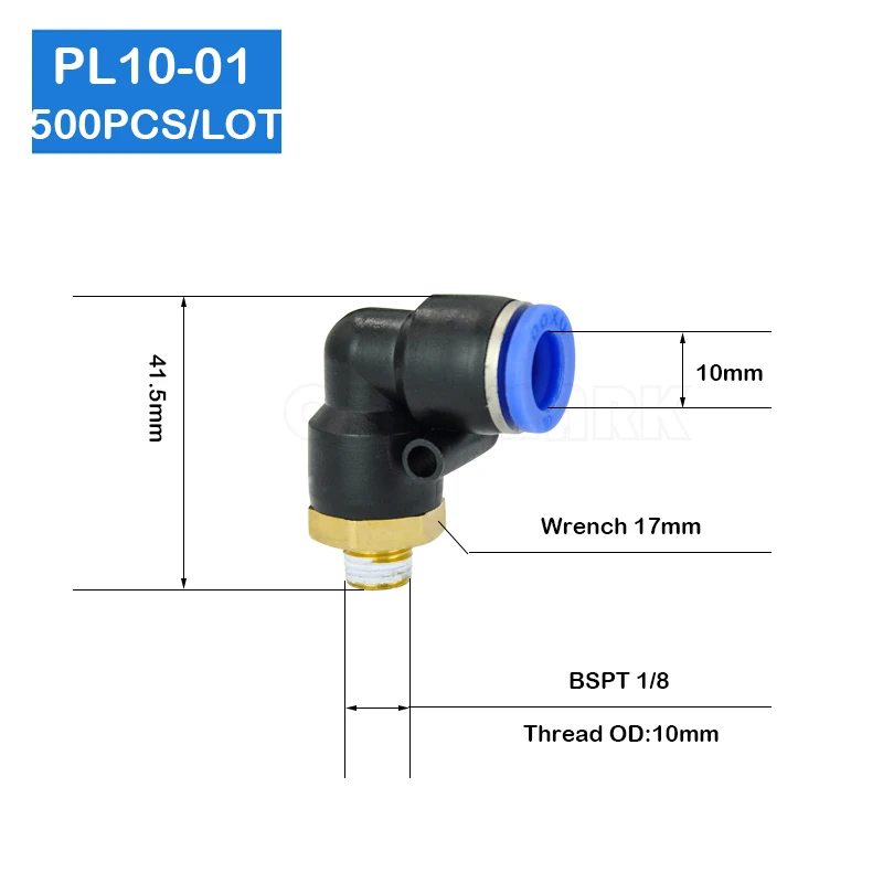 500 шт. PL10 01 бесплатная доставка 1/8 &quotPT резьба до 10 мм быстрый