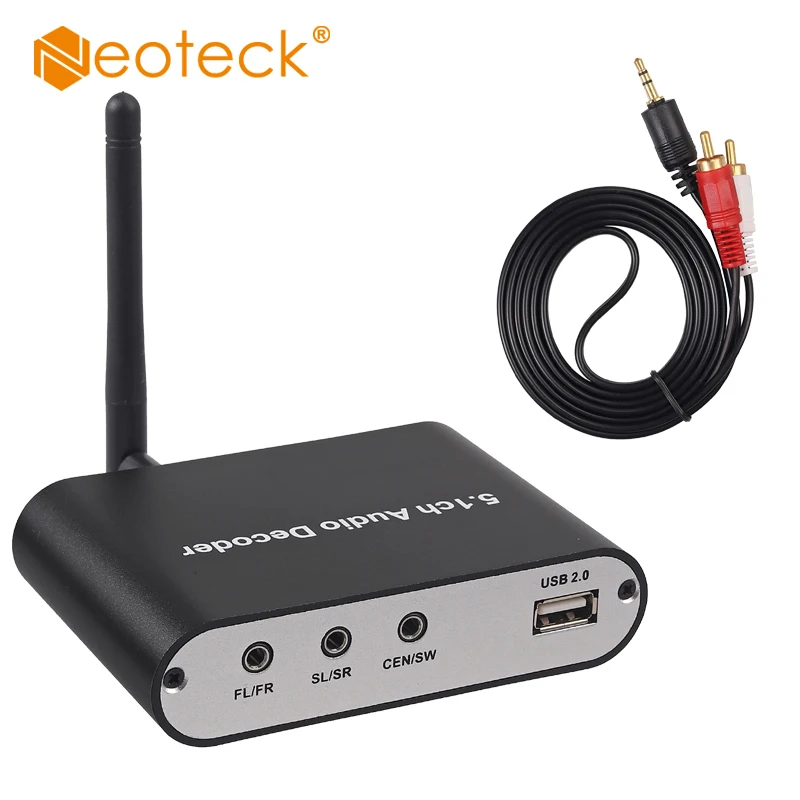 Neoteck 5.1CH Bluetooth аудио декодер DAC приемник оптический адаптер коаксиальный AUX USB диск