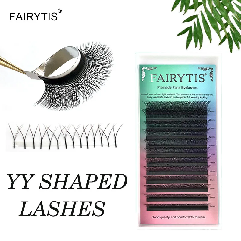 

FAIRYTIS YY-Shape Individual Eyelash Wholesale 12 Rows C/D/DD Curl Natural High Quality Faux Cils New Fluffy Eyelashes Extension