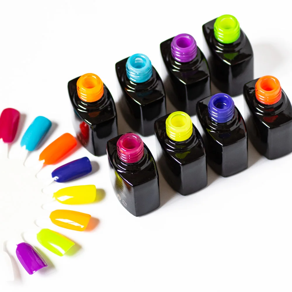 

New Arrival 6.5ML Neon Color Gel Nail Polish Pure Red White Pink Varnish Manicure UV Gel Lak Set Vernis Semi Permanent Nail Art