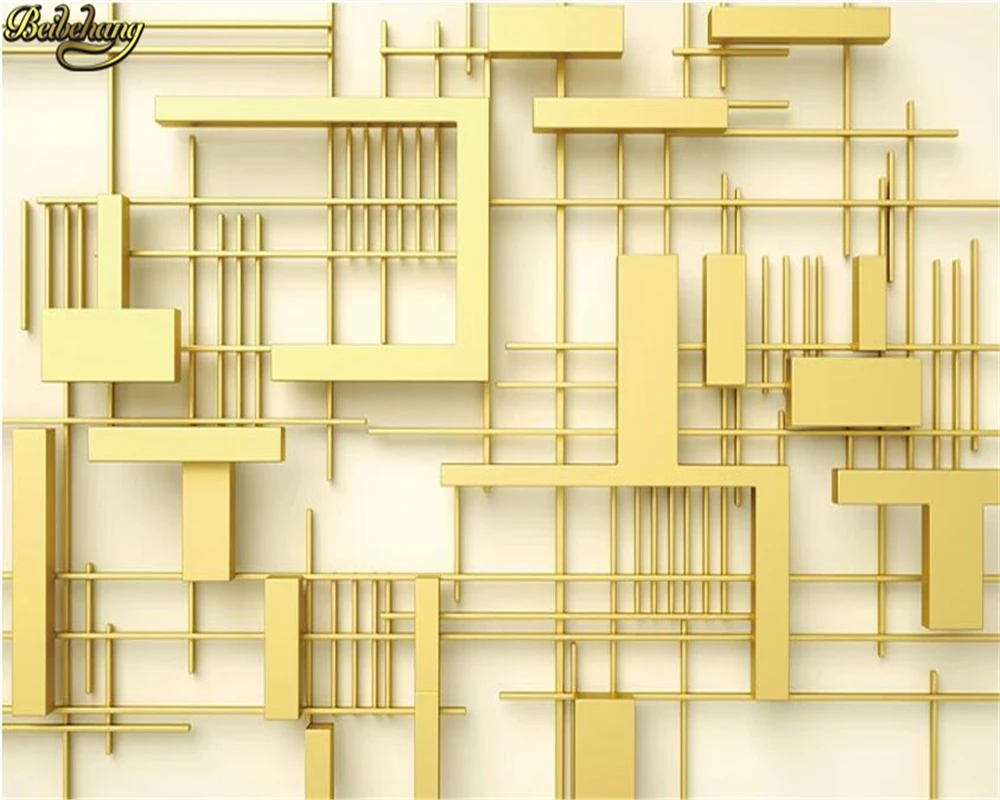 Настенные 3D-обои beibehang на заказ трехмерная модная Геометрическая Золотая
