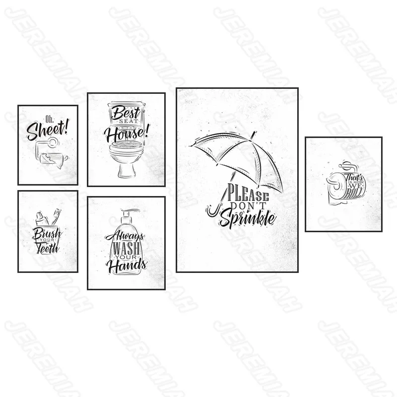 

Umbrella Toilet Paper Toilet Still Life Poster Nordic Style Wall Art Canvas Print Painting Modern Living Room Decoration