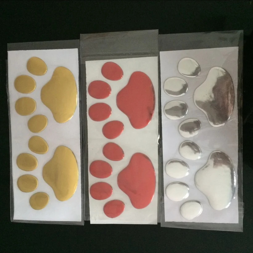 10 компл. 3D наклейки для автомобиля из ПВХ с изображением собачьей лапы собаки