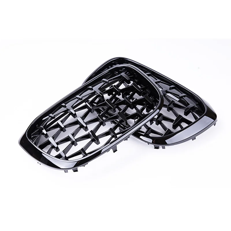 

2 Pcs All Black Diamond Front Grille for BMW X3 X4 G01 G02 G08 2018 2019 2020 ABS Material Racing Grills