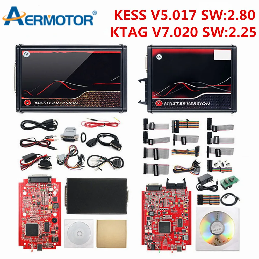 Ведущий программатор Kess 2 80 OBDII ECU V7.020 25 светодиодный 5 017 EU красный комплект для