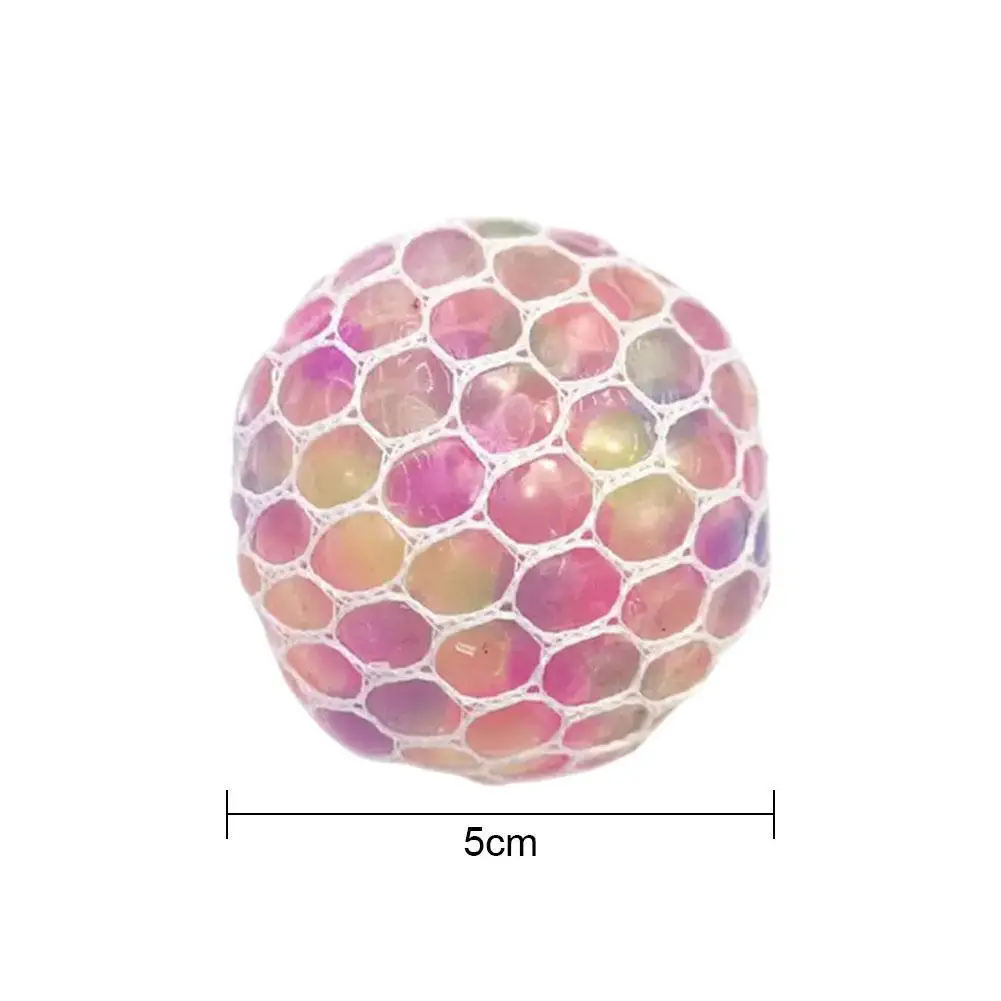 

1PC Funny Anti-Stress squishy LED Mesh Ball Grape Squeeze Sensory Fruity Novelty Toys Kids