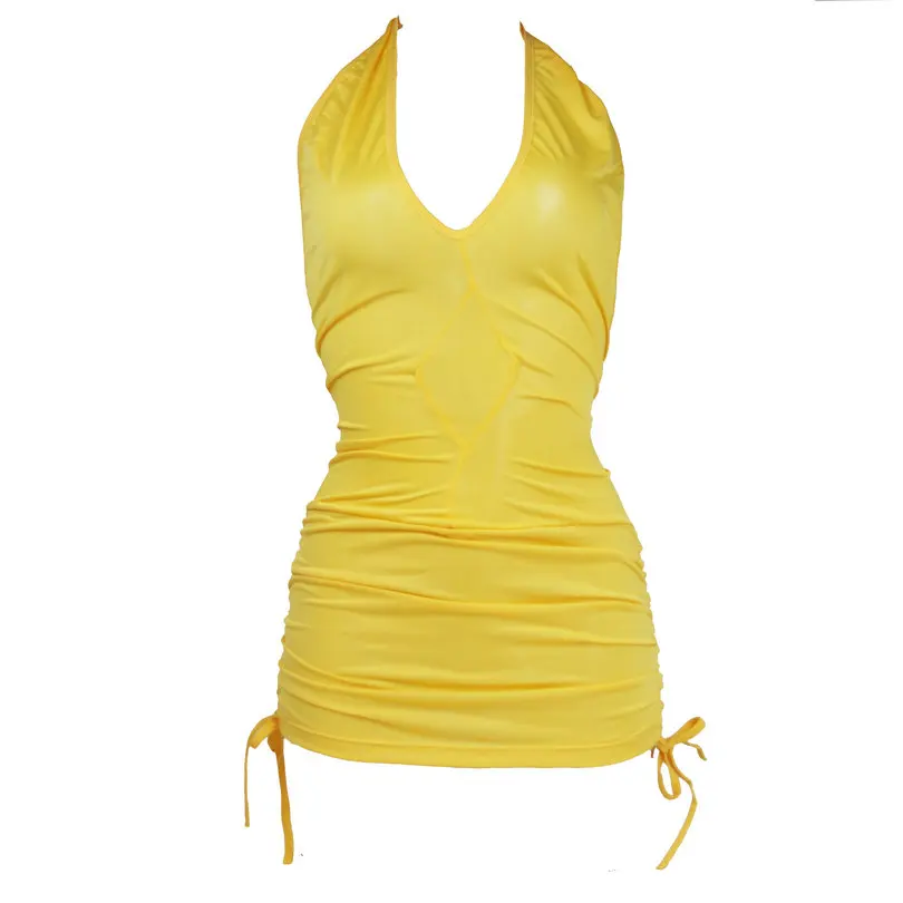 Женское платье с открытой спиной и воротником-халтер | Женская одежда