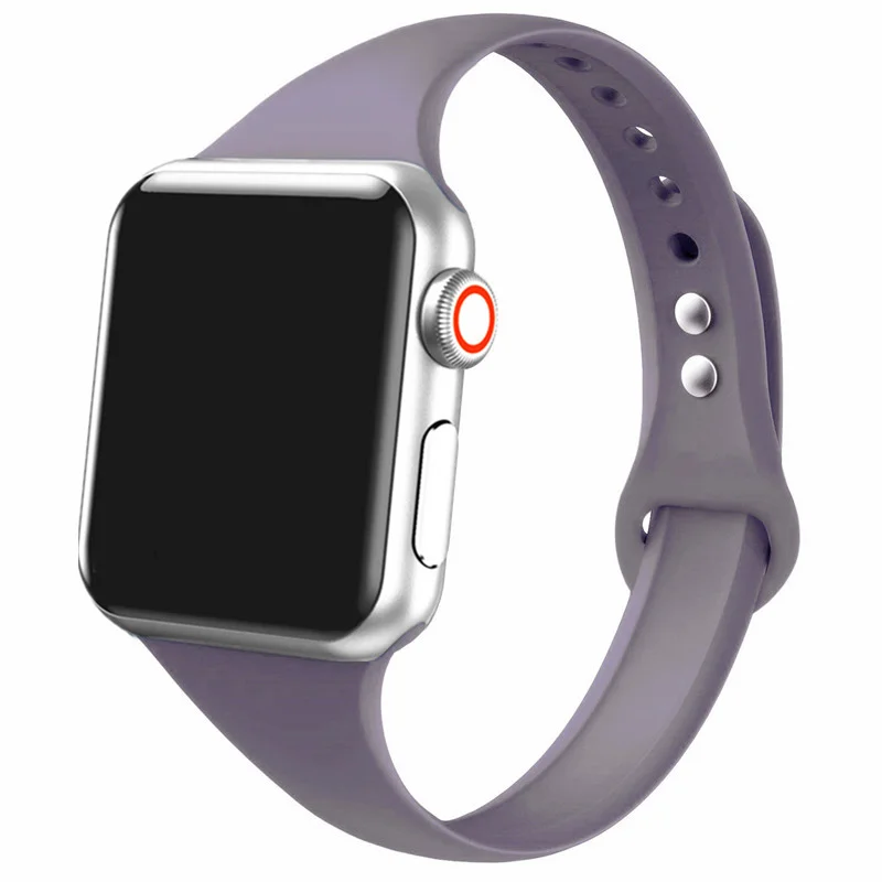 lavender purple 8 Ремешок для apple watch, ремешок для apple watch 5, 4, 3, 2, iWatch, ремешок 42 мм, correa, 38 мм, 44 мм, 40 мм, силиконовый браслет pulseira, ремешок для часов - Цвет ремешка: lavender purple 8