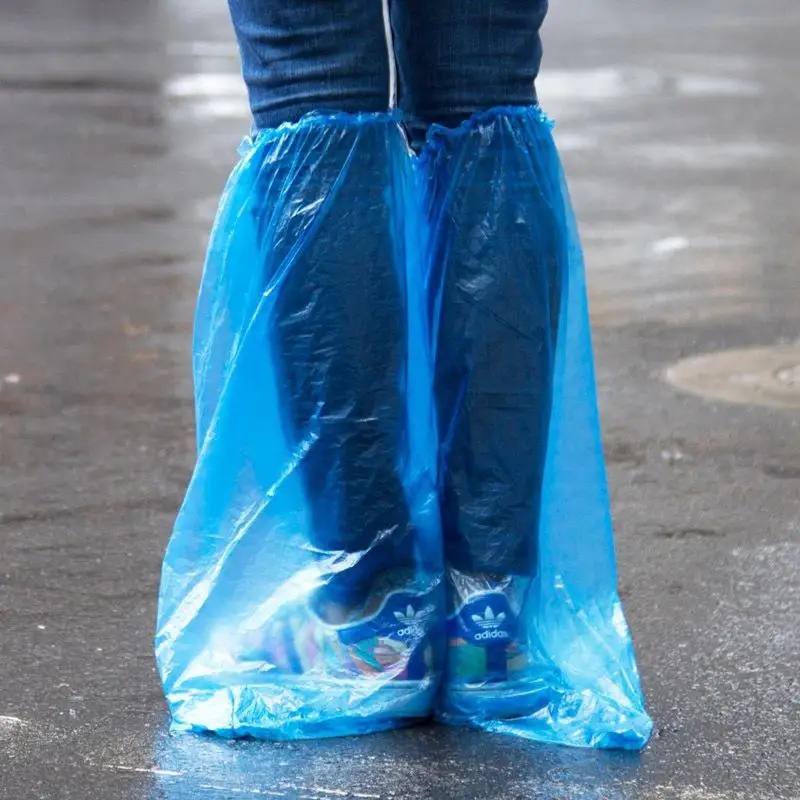 HiMISS 1 Pair Waterproof Rain Knee High Boots Covers Disposable Shoes Cover Men Women shoes covers high boots cover |