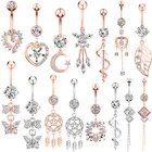 Кольцо для пирсинга живота из хирургической стали, 14 г