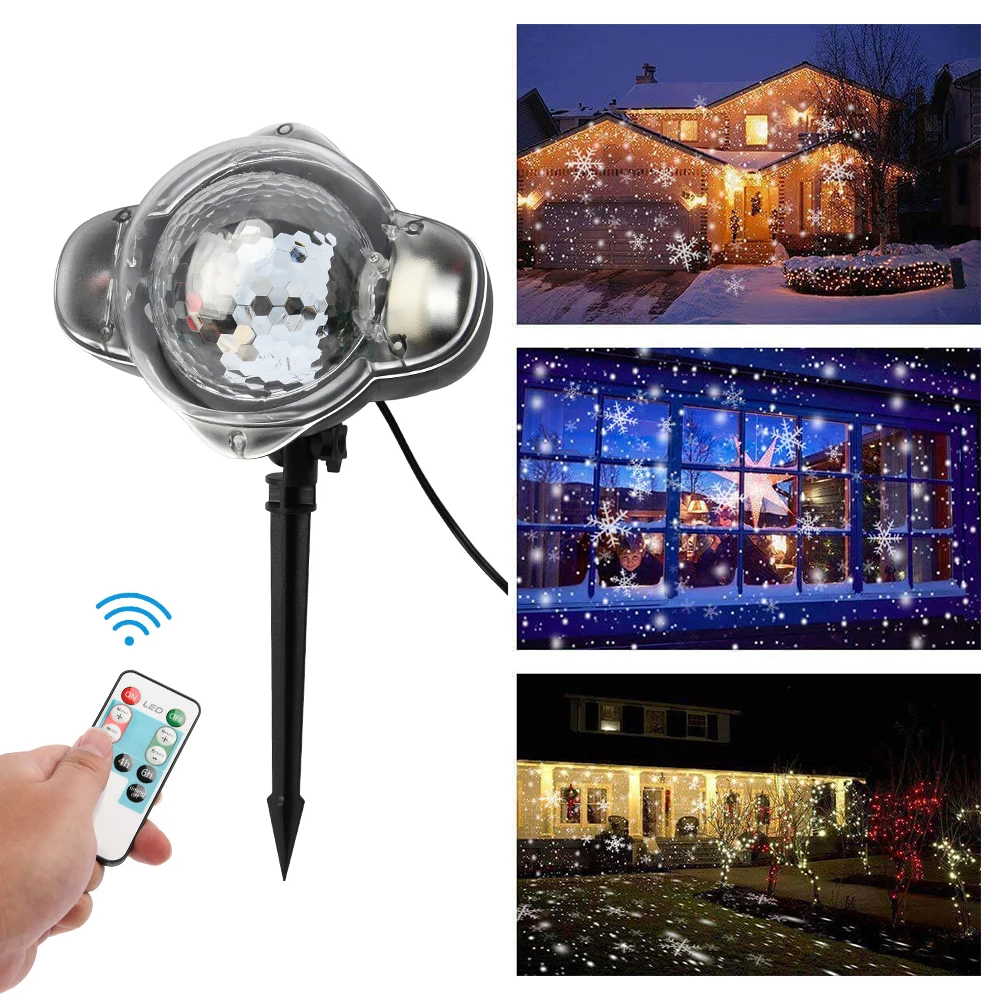 Водонепроницаемый Снежинка проекционный светильник снегопад открытый