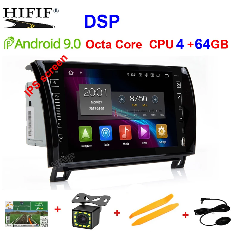 " ips DSP 4G Android 9,0 2 DIN Автомобильный мультимедийный плеер для Toyota Sequoia Tundra Радио стерео Авто Аудио навигация без DVD