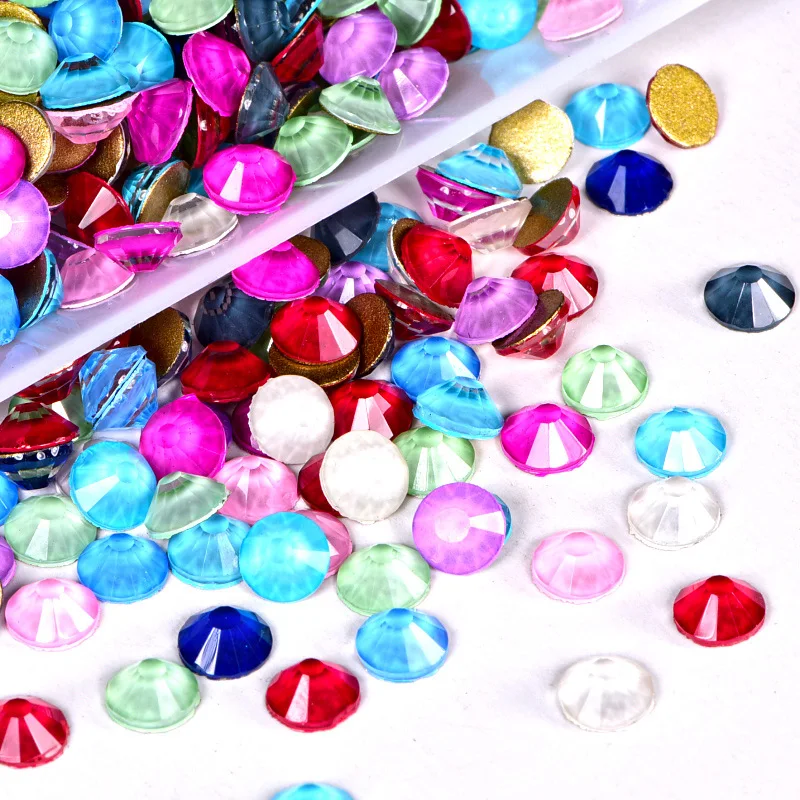 Стразы SS20 смешанных цветов мокко без горячей фиксации наклеивающиеся для