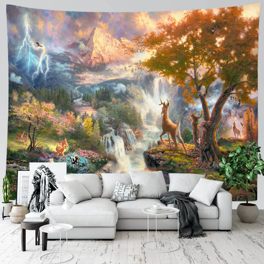

SepYue Wall Tapestry Wall Hanging Psychedelic Animal Tapestries Mountains Landscape Hippie Wall Art Room Decor Boho Decoration