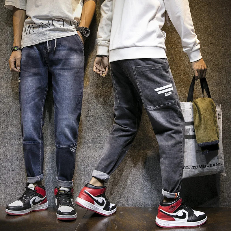 Зимние теплые облегающие мужские джинсы флисовые повседневные Прямые тянущиеся