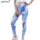 Женские леггинсы для фитнеса LJCUIYAO, сексуальная одежда, женские тренировочные штаны с принтом, женские эластичные штаны до щиколотки с высокой талией для спортзала, Лидер продаж