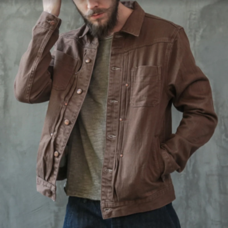 Мужская приталенная куртка в стиле ретро Весенняя винтажная милитари жесткая