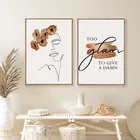 Абстрактная Картина на холсте с изображением лица девушки и цветов, постер для салона красоты, украшение для спальни, картины для домашнего декора комнаты