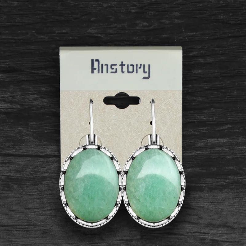 Винтажные большие овальные натуральные нефриты серьги для женщин кварцевые из