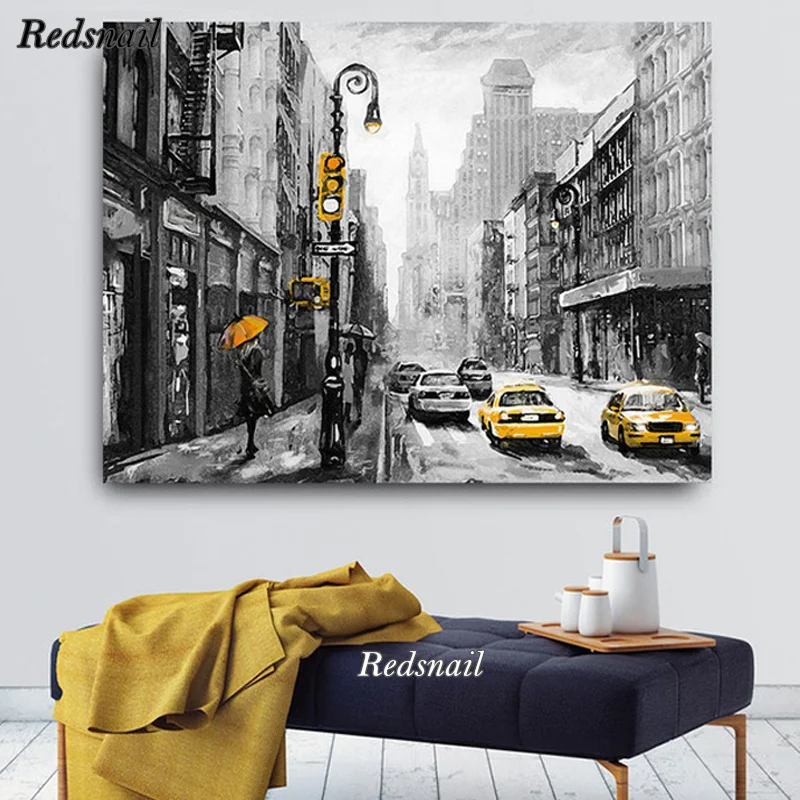 Полноразмерная Алмазная вышивка Нью Йорк искусственная 3d крестиком мозаика