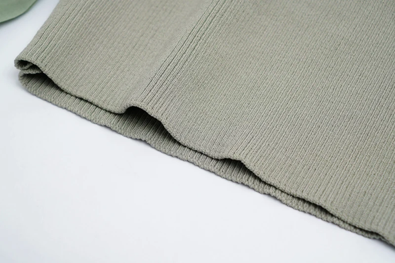 

[EAM] Women Knitting Green Ruffles Knitting Blouse New O-neck Long Sleeve Loose Fit Shirt Fashion Spring Autumn 2021 1DD5098