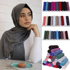Женский исламский головной платок, шарфы из модала и хлопка, трикотажная шаль, простой эластичный мягкий тюрбан, головной платок 180x80 см