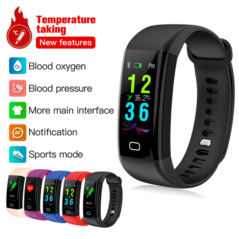 Смарт браслет F77 смарт монитор сердечного ритма тела Температура smartband шагомер