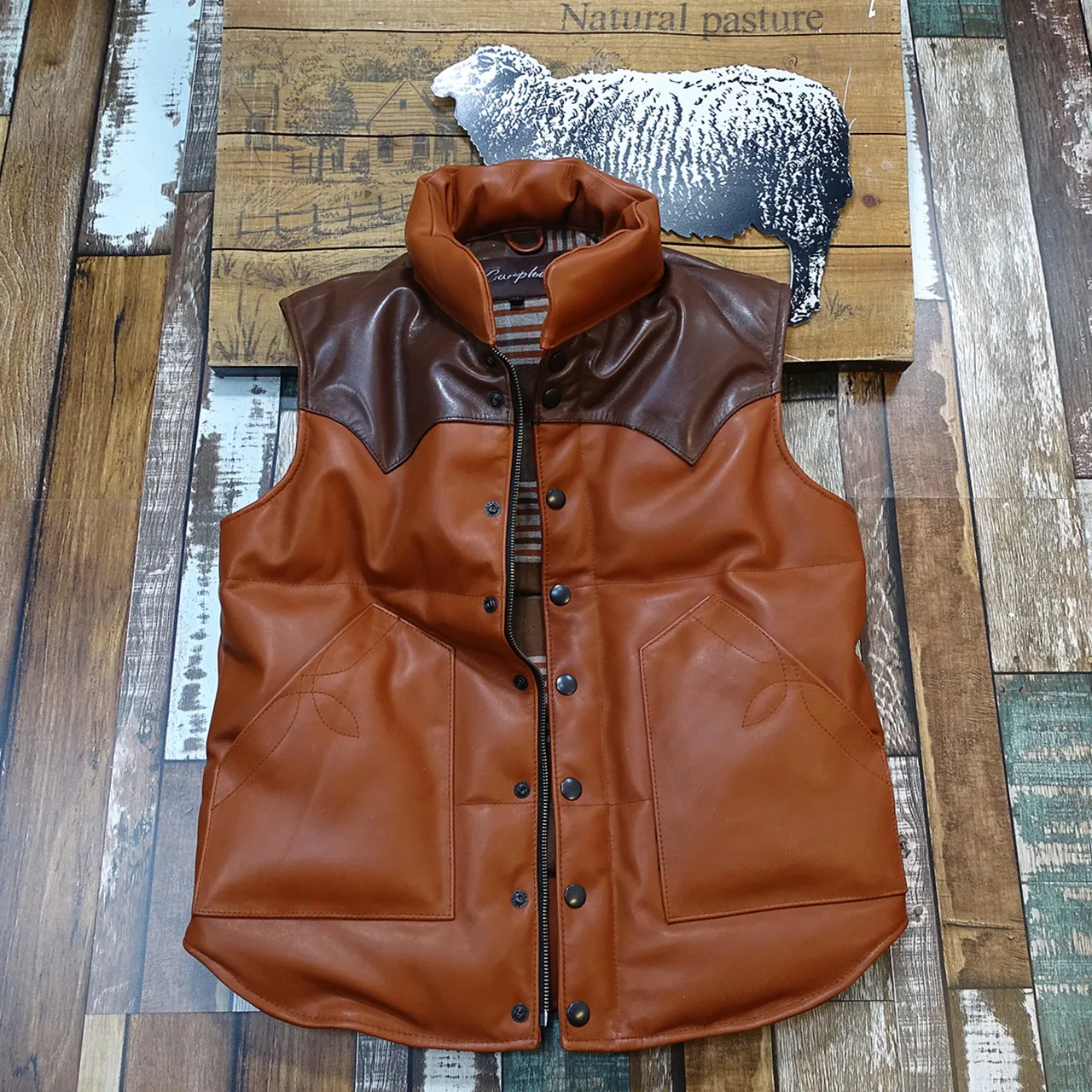 

Rose to market compensation at any time! Horsehide down vest