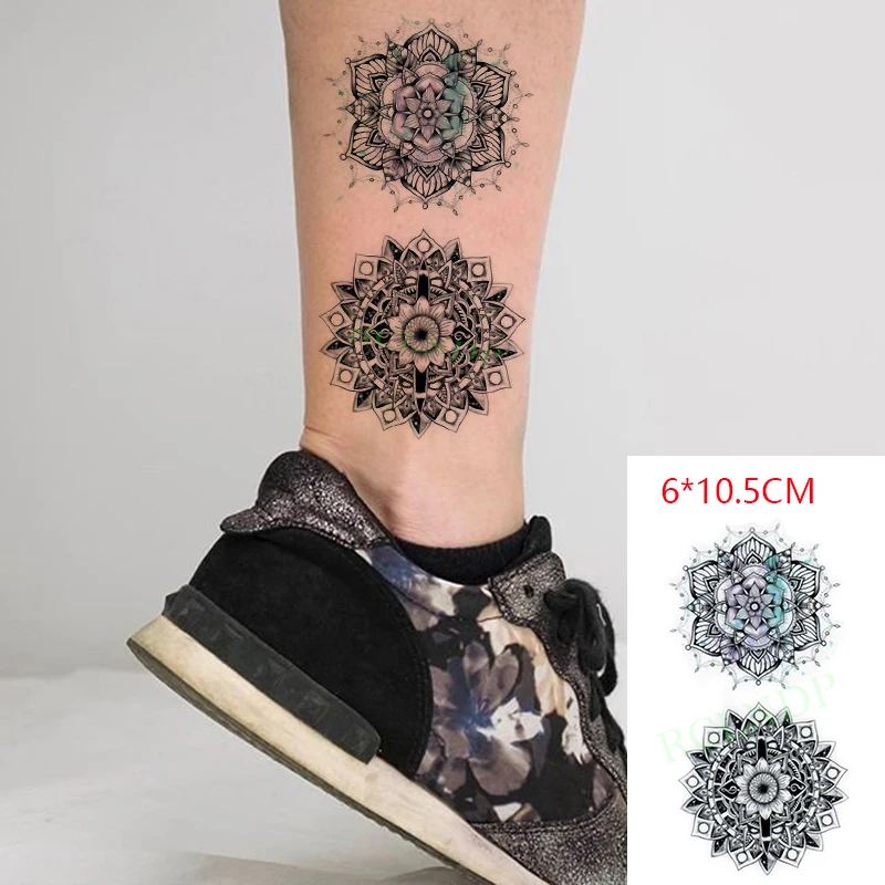 

Waterproof Temporary Tattoo Sticker Mandala Flower Small Size Flash Tattoo Fake Tattoo Sexy Body Art for Women Men