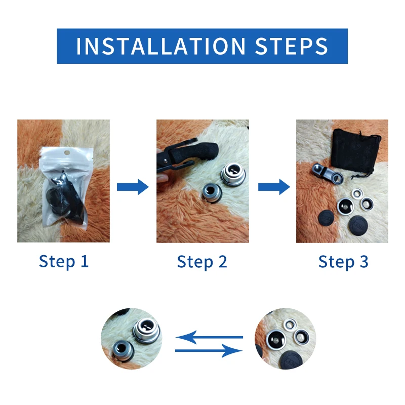 

3-in-1 Multifunctional Phone Lens Kit Fish Lens+Macro Lens + Wide Angle Lens Transform Phone Into Professional Camera