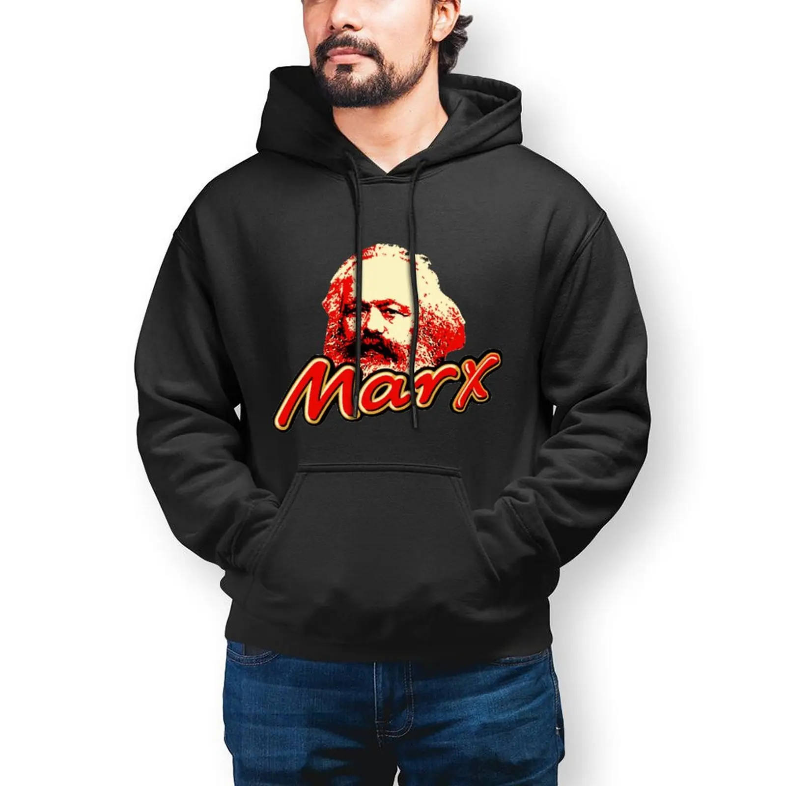 

Karl Marx Hoodie Stylish Long Sleeve Cotton Hoodies Mens Autumn Outdoor Pullover Hoodie Big