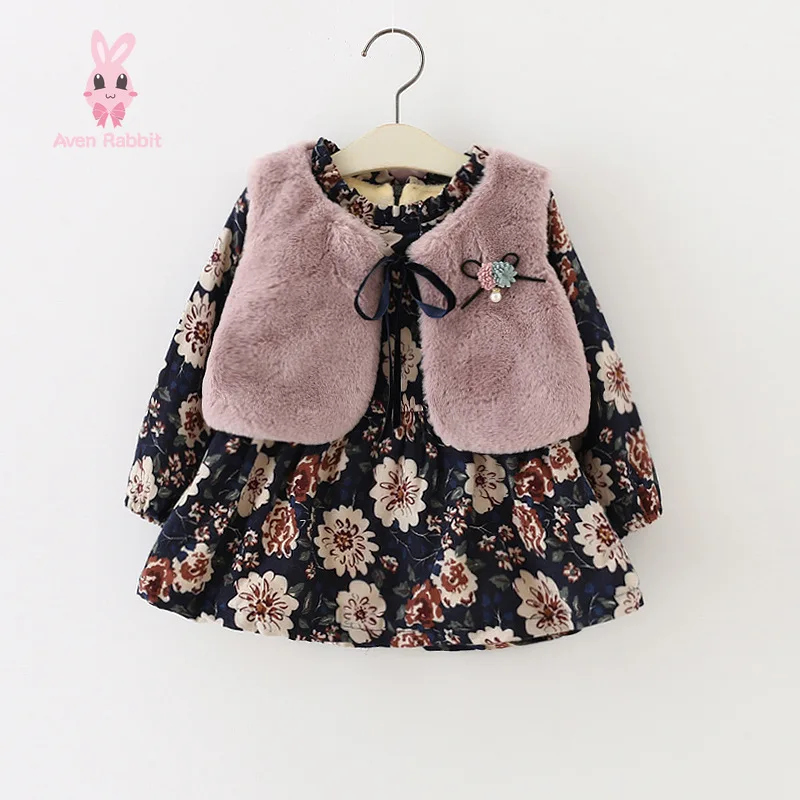 Одежда для девочек детская одежда зимняя детей ясельного возраста пальто с мехом