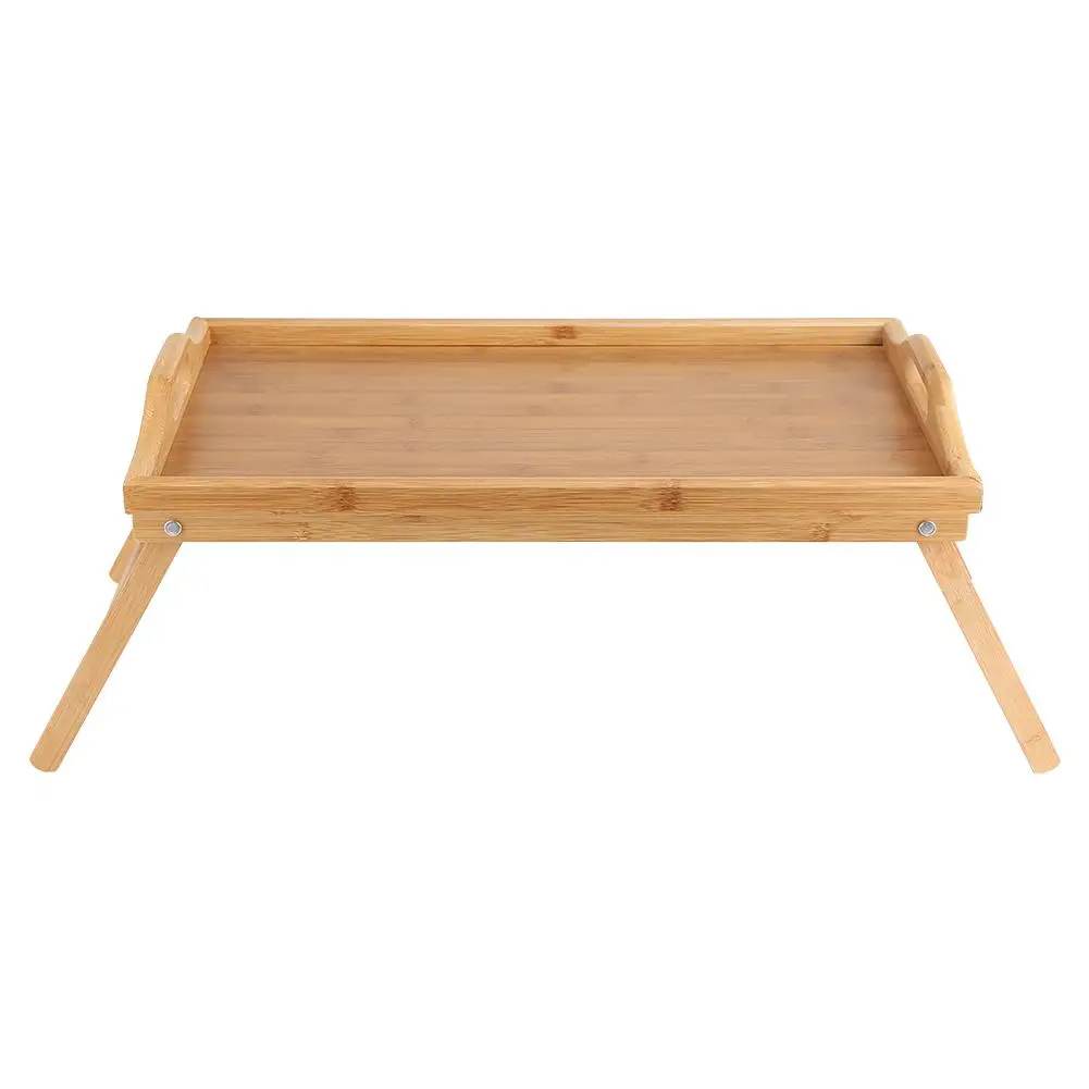 

Folding Bamboo Computer Desk Wood Bed Tray Breakfast Laptop Desk Bed Serving Tray Style Low Tea Food Table Furniture