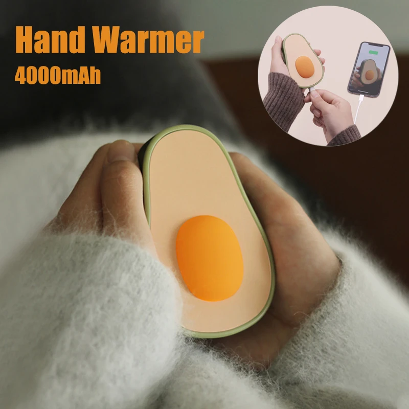 

Mini 2 in 1 Hand Warmer Electric Hand Avocado Warmers Rechargeable USB Pocket Heater Warming Handy Warmer Heater Home Travel