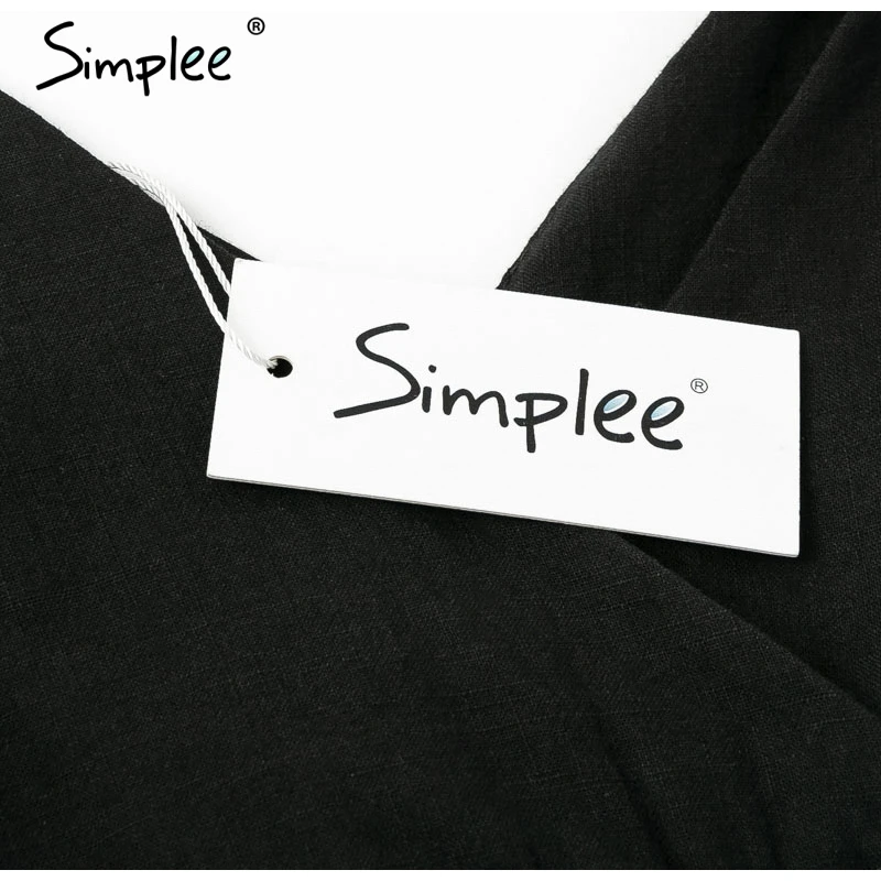 Женское раздельное платье Simplee с V образным вырезом однотонное черное женское