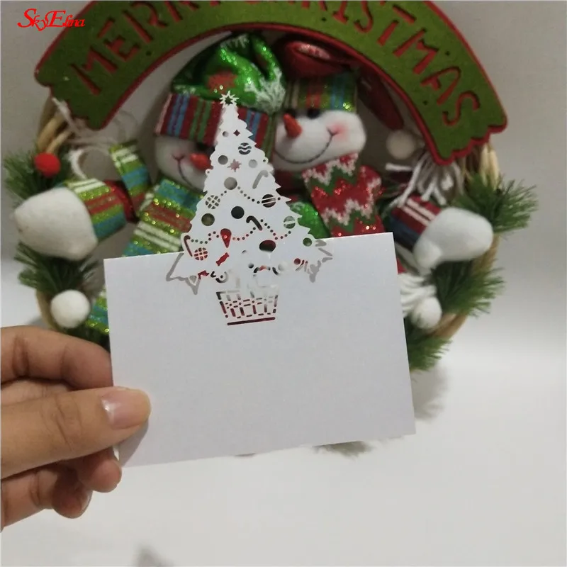 Горячая распродажа 10/50/100 искусственная Лазерная вырезка полая елка форма