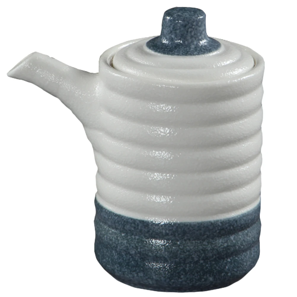 1pc Japanese Spice Jar Ceramic Seasoning Container Condiment Storage Can Home Oil Bottle for Blue and White |