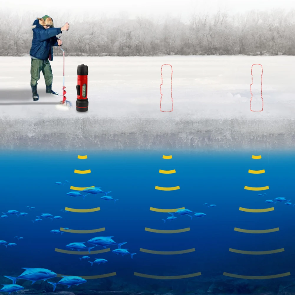 Ice Fishing Echo Sounder Fish finder Wireless Echo Sounder 0.8-90m Depth Digital Handle Transducer Sensor Sonar Fishfinder enlarge
